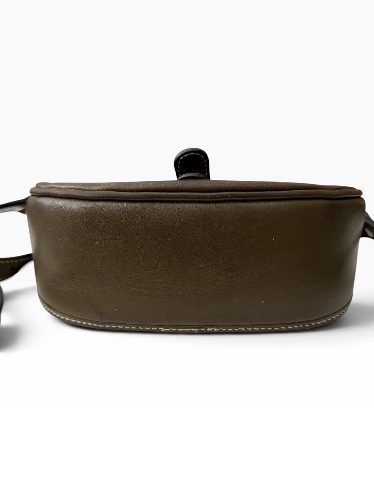 Tusting Cardington Leather Saddle Crossbody Bag Olive Handmade England Vintage — image 3 of 8